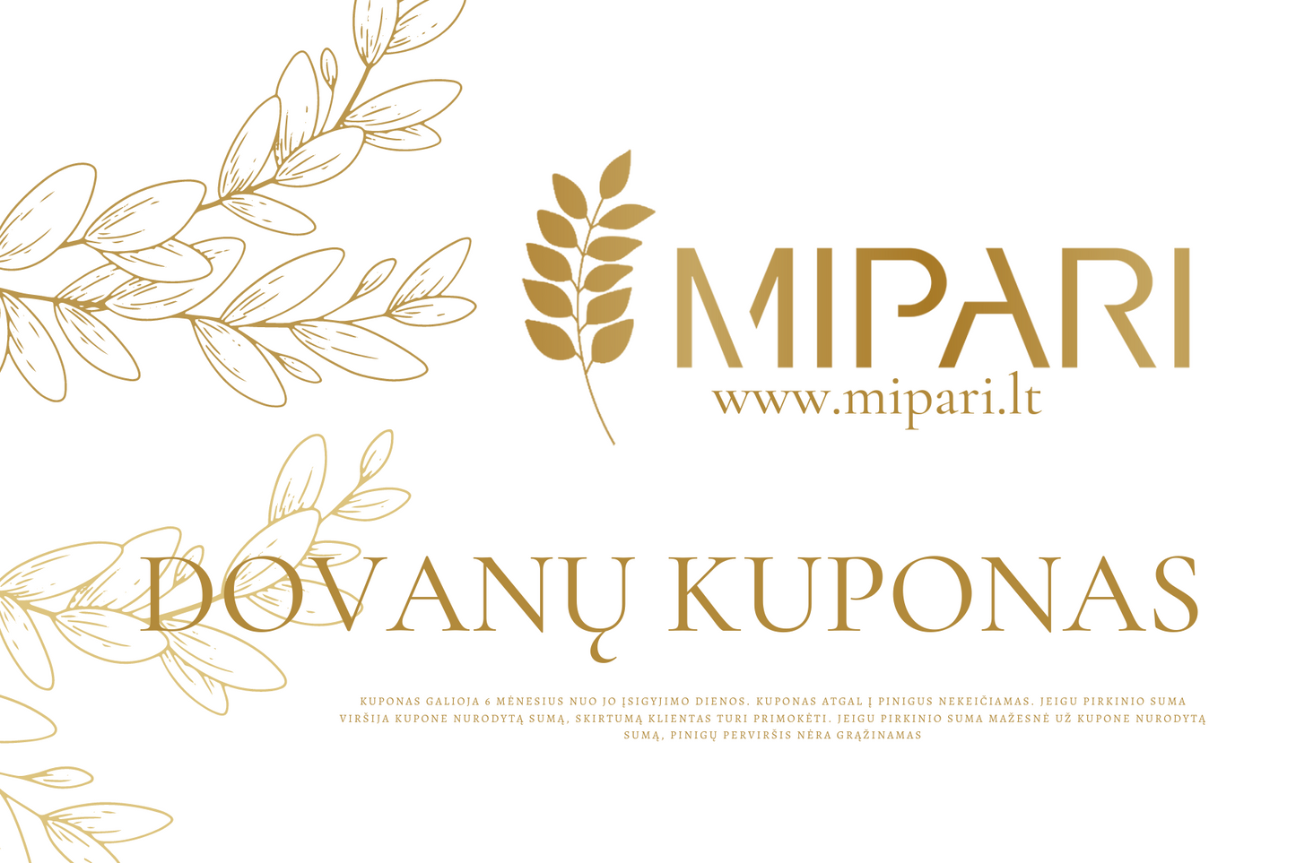 Mipari dovanų kuponas