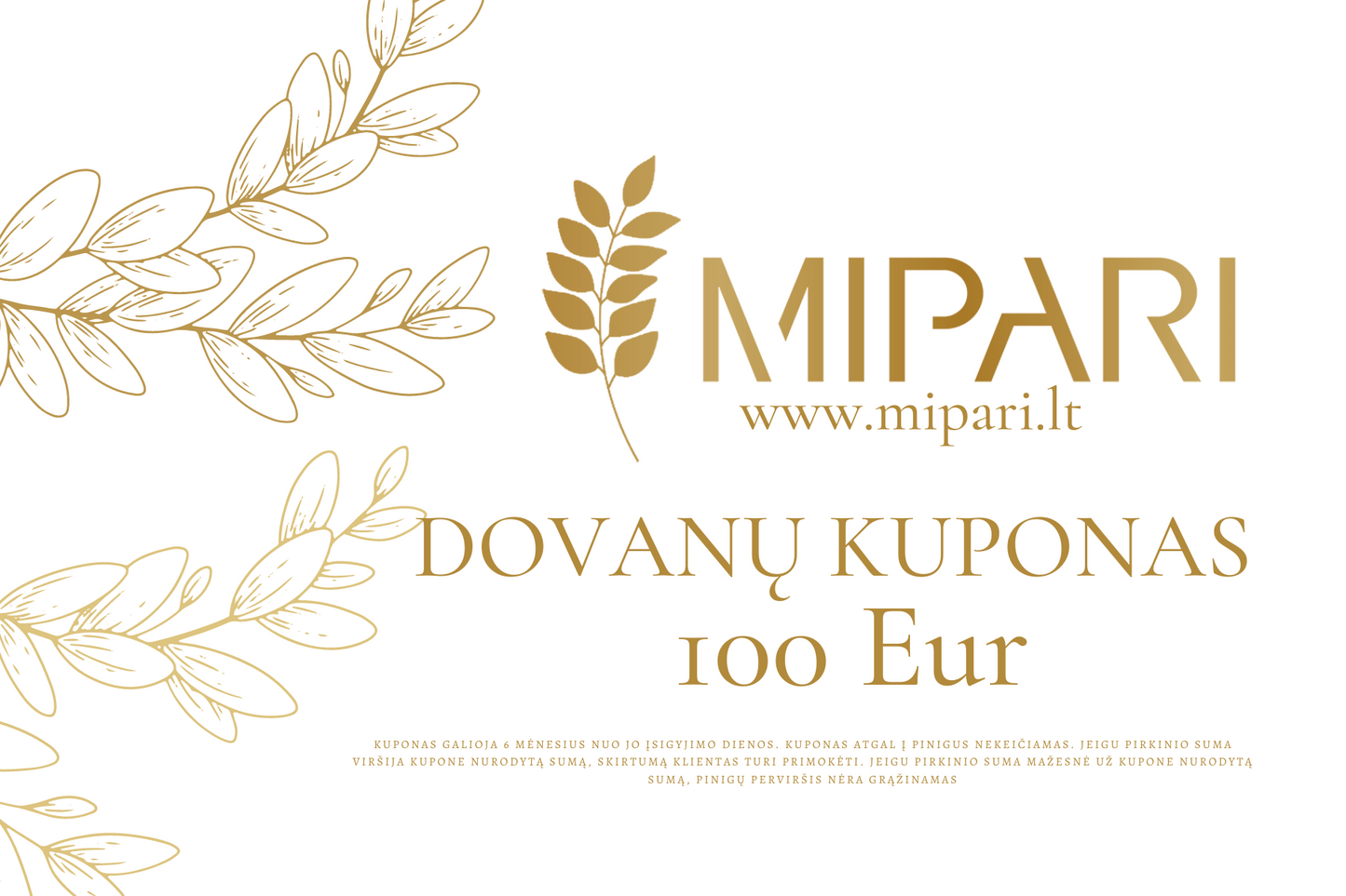 Mipari dovanų kuponas
