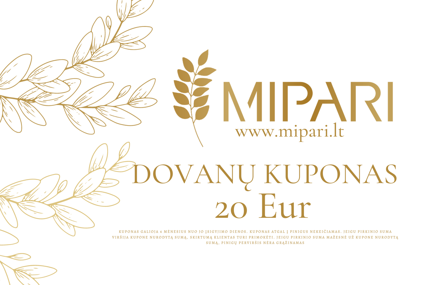 Mipari dovanų kuponas